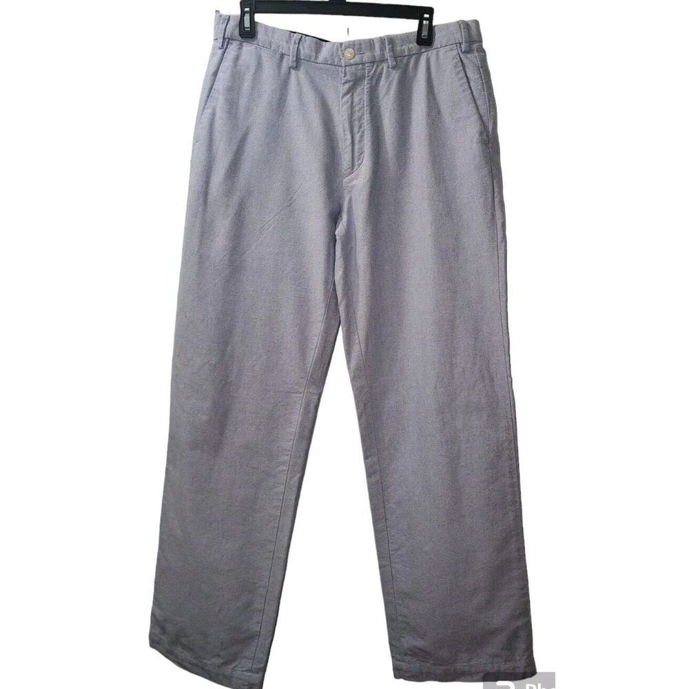 Ralph Lauren Cotton Dress Pants Straight Leg Gray Trousers Size 34x30‎